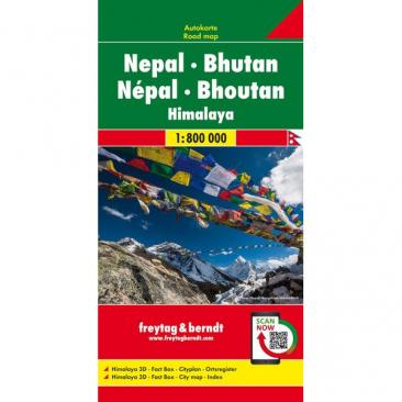 automapa Nepál, Bhutan 1:800.000