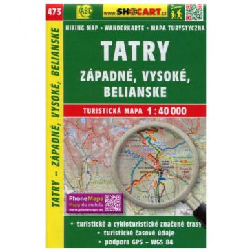 mapa Tatry - Západní, Vysoké, Belianské